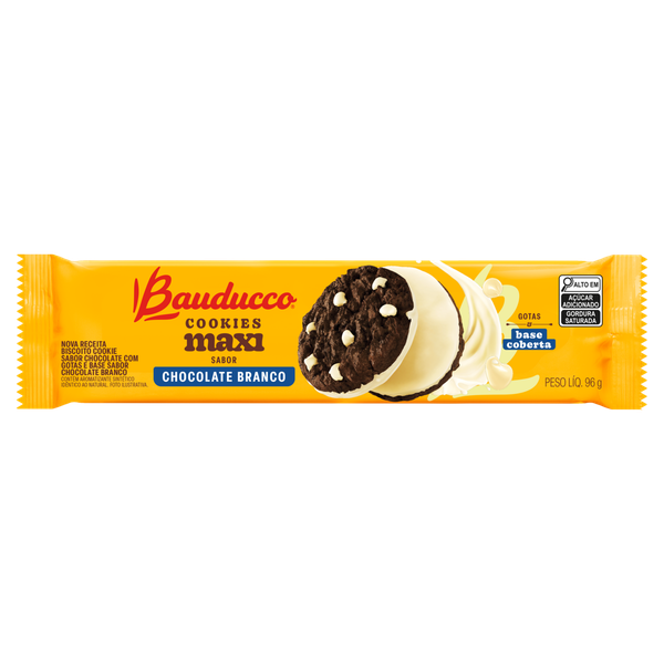 Biscoito Bauducco Cookies Maxi Chocolate Branco 96g