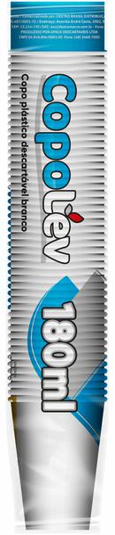 Copo Plástico CopoLev Branco 180ml 100Un