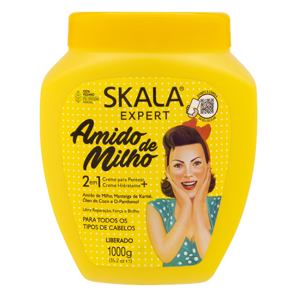 Creme Para Tratamento Capilar Skala Amido de Milho 2em1 Todos os Tipos de Cabelos 1kg