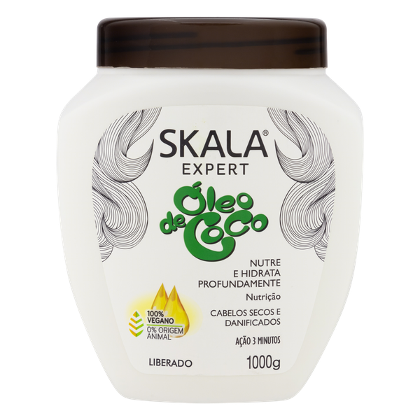 Creme Para Tratamento Capilar Skala Expert Óleo De Coco Cabelos Secos e Danificados 1kg