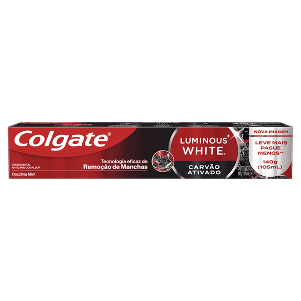 Creme Dental Colgate Luminous White Carvão Ativado 140g