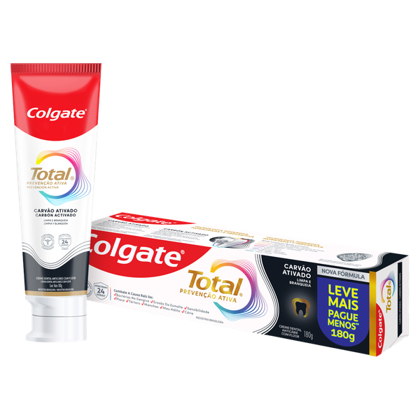 Creme Dental Colgate Total 12 Carvão Ativado 180g