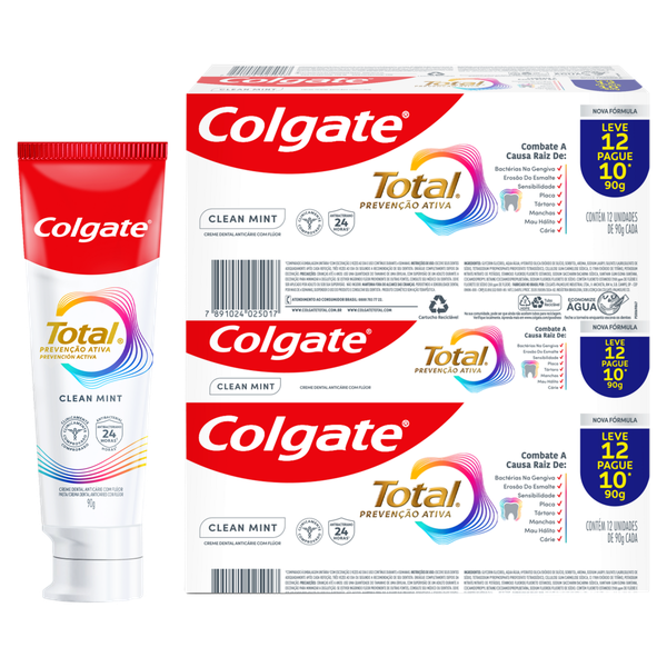 Creme Dental Colgate Total 12 Claro Mint Leve 12 Pague 10 Unidades 90g