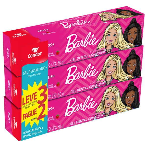 Creme Dental Gel Condor Barbie 50g Leve 3 Pague 2