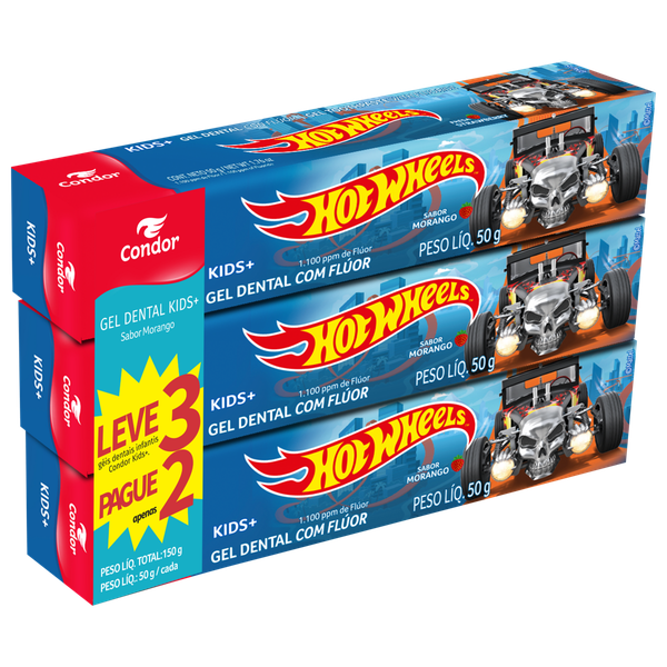 Creme Dental Gel Condor Hot Wheels 50g Leve 3 Pague 2