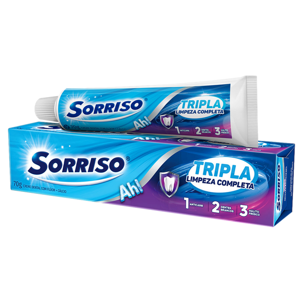 Creme Dental Sorriso Tripla Limpeza Completa 70g