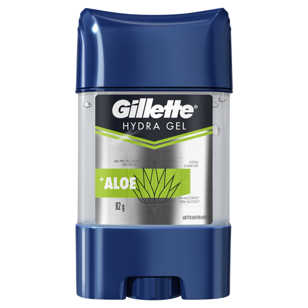 Desodorante Antitranspirante Hydra Gel Gillette Aloe Aplicação Transparente Masculino 82g