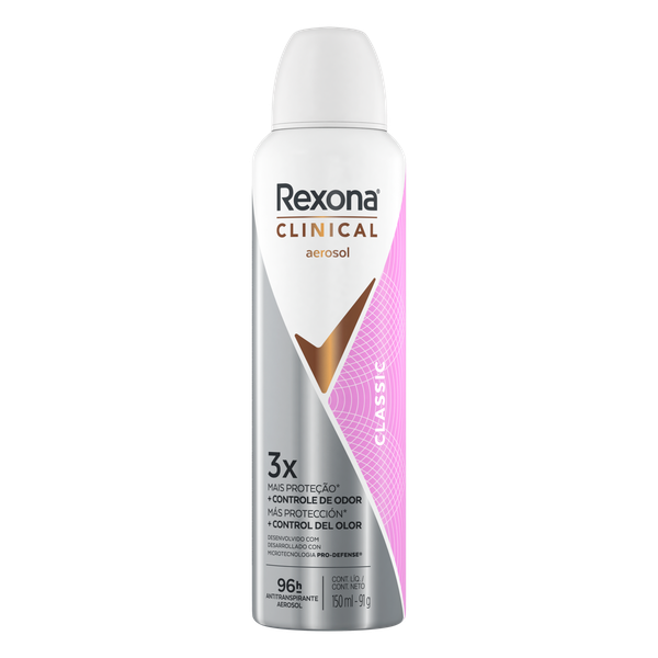 Desodorante Feminino Rexona Clinical Classic Antitranspirante Aerosol 150ml