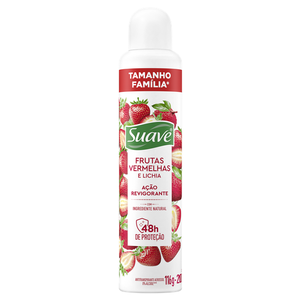 Desodorante Suave Aerosol Feminino Frutas Vermelho 200ml