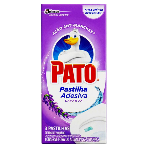 Pastilha Sanitária Adesiva Pato Lavanda 3 Unidades