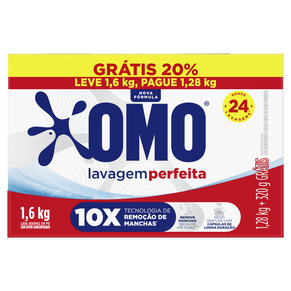 Detergente Pó Omo Lavagem Perfumado 1,6kg
