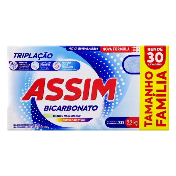 Detergente em Pó Assim Tripla Ação 2,2kg