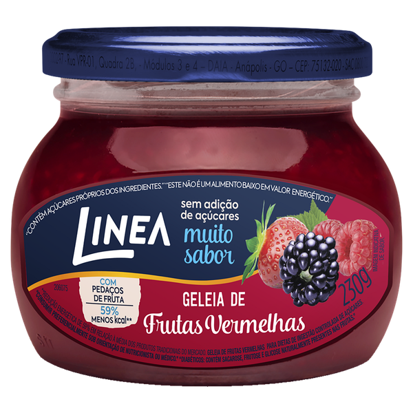 Doce de Geleia Linea Sem Açúcar Frutas Vermelhas 230g