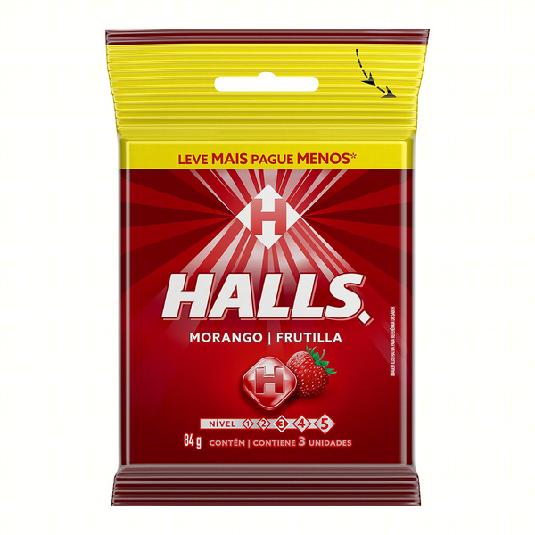 Drops Halls Bag Morango 84g
