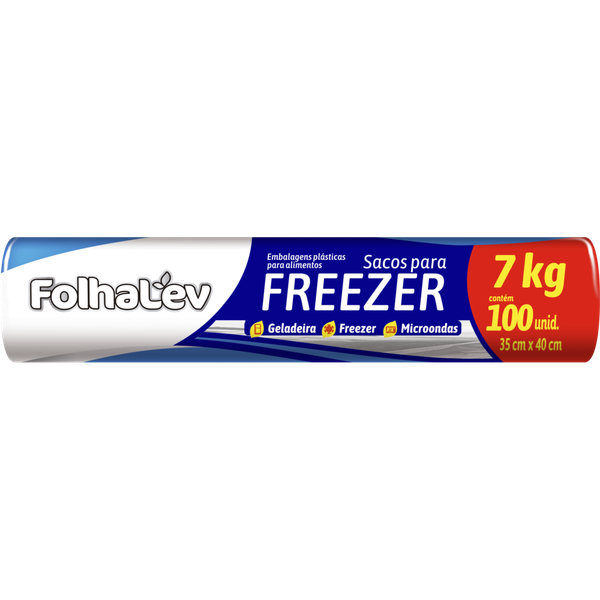 Embalagem para Freezer Folhalev 7Kg com 100 Unidades