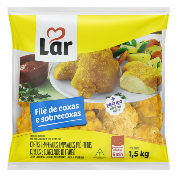 Empanado Filé Coxa e Sobrecoxa Lar Congelado 1,5kg