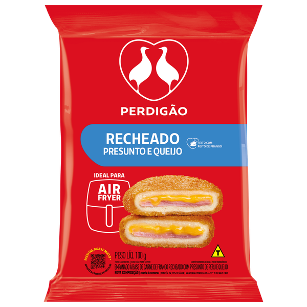Empanado Steak Frango Perdigão Recheado Presunto e Queijo 100g