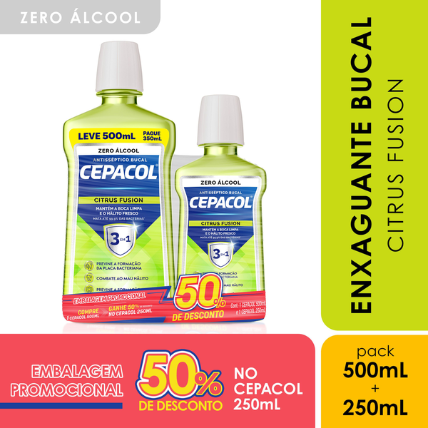 Enxaguante Bucal Cepacol +250ml Citrus 500ml