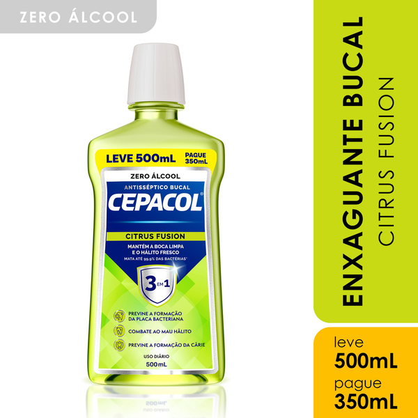 Enxaguante Bucal Cepacol Citrus Fusion Leve 500ml Pague 350ml