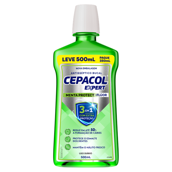 Enxaguante Bucal Cepacol Menta Leve 500ml Pague 350ml