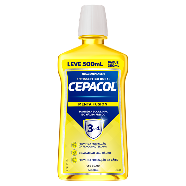 Enxaguante Bucal Cepacol Plus Leve 500ml Pague 350ml Menta Fu
