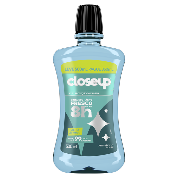 Enxaguante Bucal Close Up Closeup Zero Álcool L para 350ml Fresh 500ml
