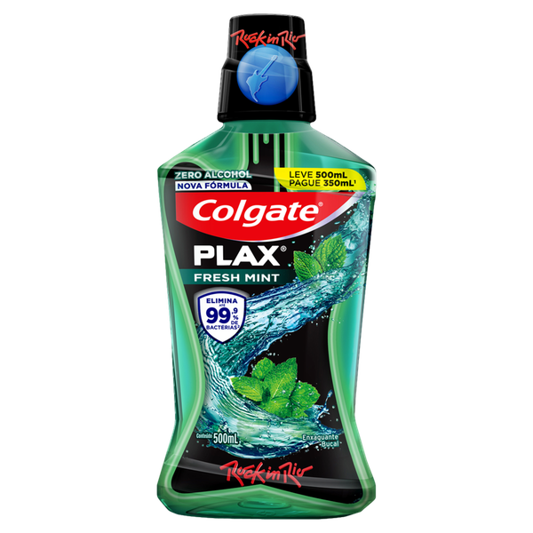 Enxaguante Bucal Colgate Plax Fresh Mint Leve 500ml Pague 350ml