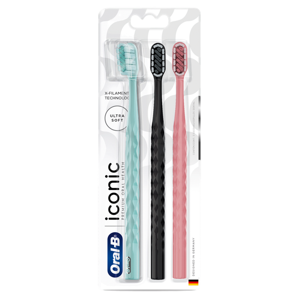 Escova Dental Gillette Oral B Ultra Soft Iconic 3 Unidades