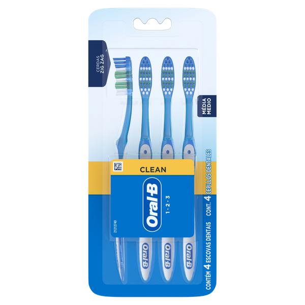 Escova Dental Oral B 123 Média 4 Unidades