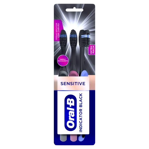 Escova Dental Oral B Ind Black 3 Unidades