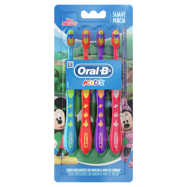 Escova Dental Oral B Kids Mickey 4 Unidades Macia