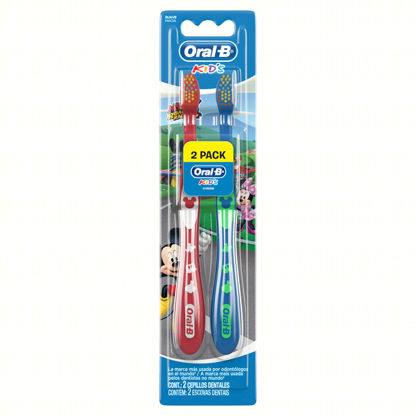 Escova Dental Oral B Kids Mickey Macia 2 Unidades