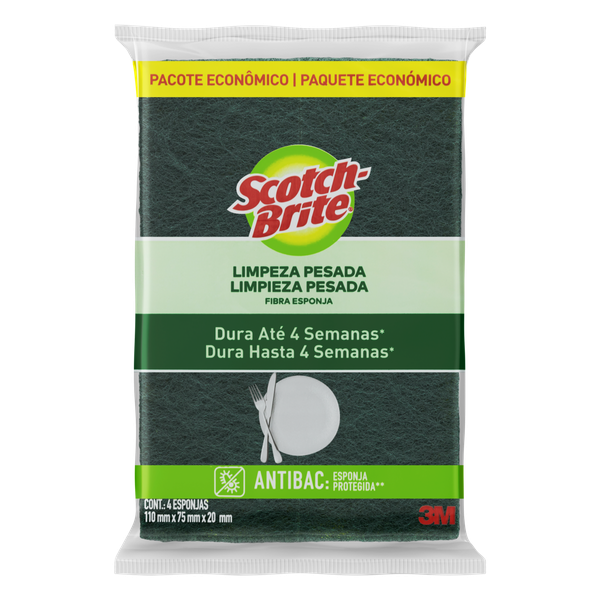 Esponja 3M Scotch-Brite Econômica 4 Unidades
