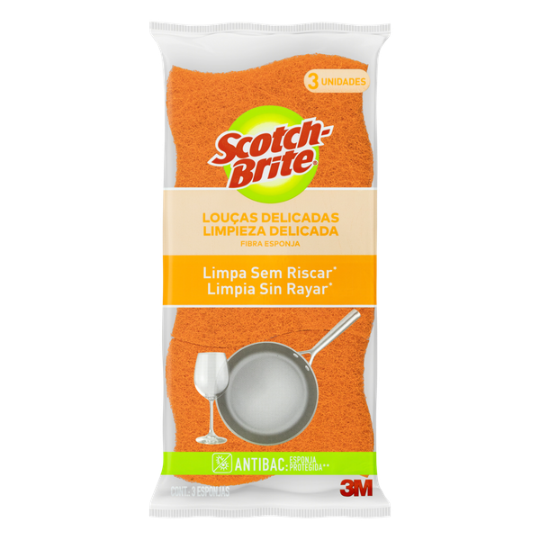 Esponja 3M Scotch-Brite Não Risca Lar 3 Unidades