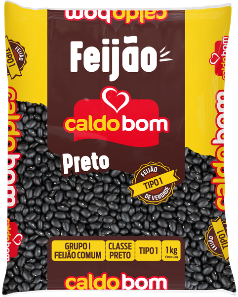 Feijao Preto Caldo Bom 1Kg