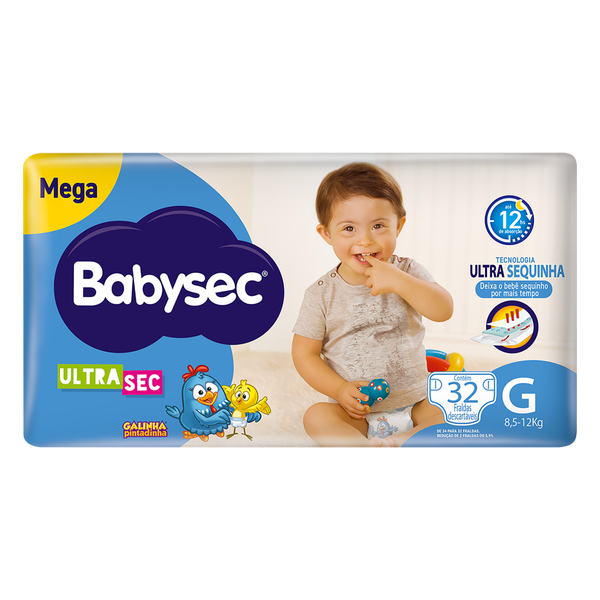 Fralda Babysec Galinha Pintadinha Mega G 32 Unidades