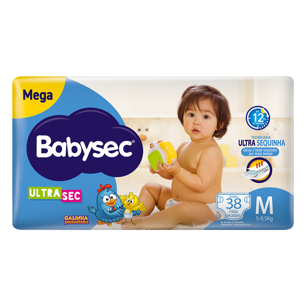 Fralda Babysec Galinha Pintadinha Mega M 38 Unidades