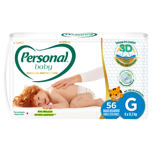 Fralda Personal Baby Premium Protection G 56 Unidades