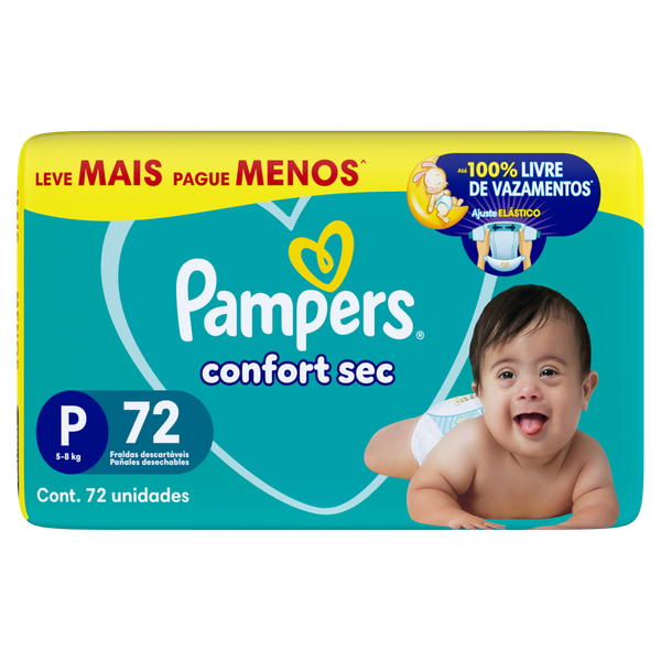 Fralda Pampers Confortsec Pacote Ao para 72 Unidades