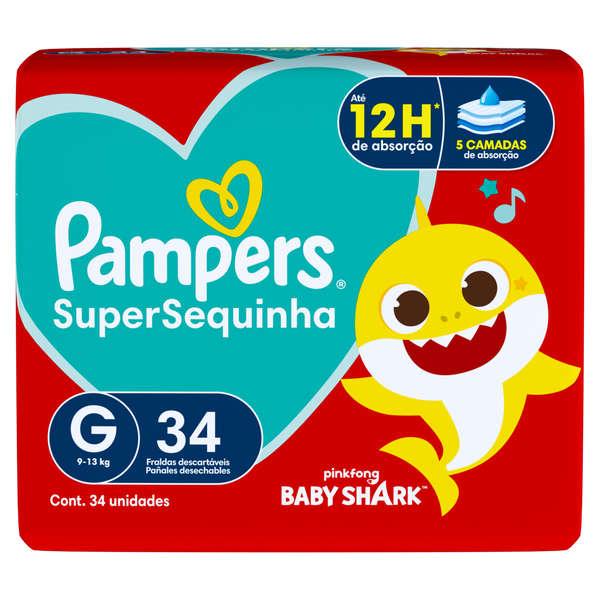 Fralda Pampers Supersec Mega G 34 Unidades