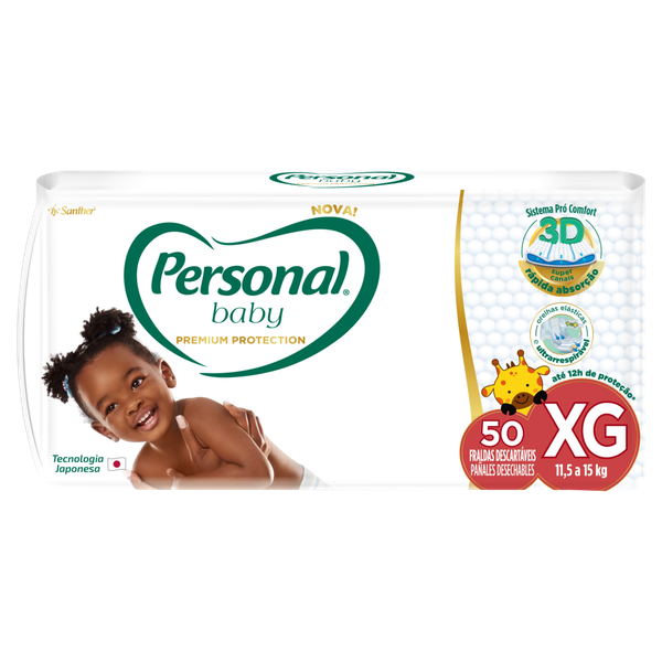 Fralda Personal Baby Premium Protection XG 50 Unidades