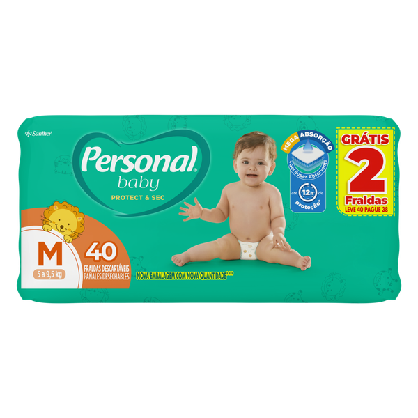 Fralda Protek Sec M Personal Baby Leve 40 Pague 38