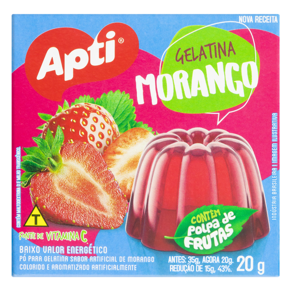 Gelatina Apti Morango 20g
