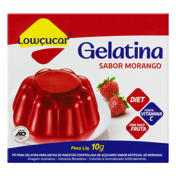 Gelatina Diet Lowçucar Morango 10g