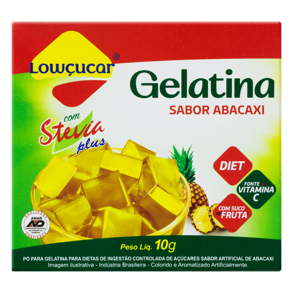 Gelatina Diet Stevia Lowçucar Abacaxi 10g