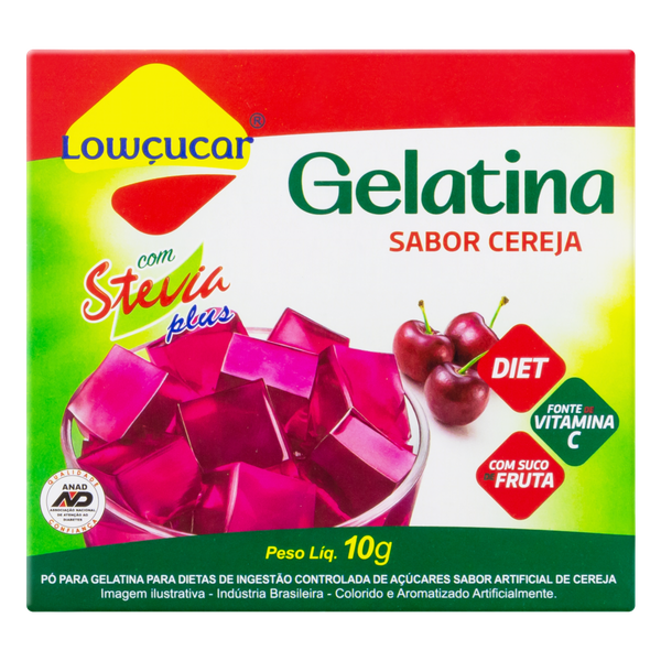 Gelatina Diet Stevia Lowçucar Cereja 10g