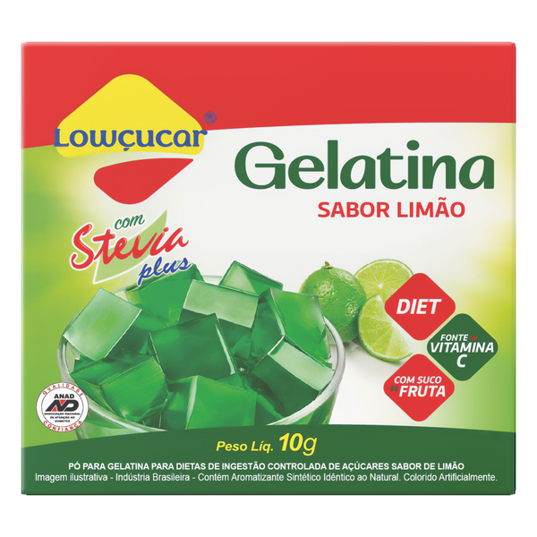 Gelatina Diet Stevia Lowçucar Limão 10g