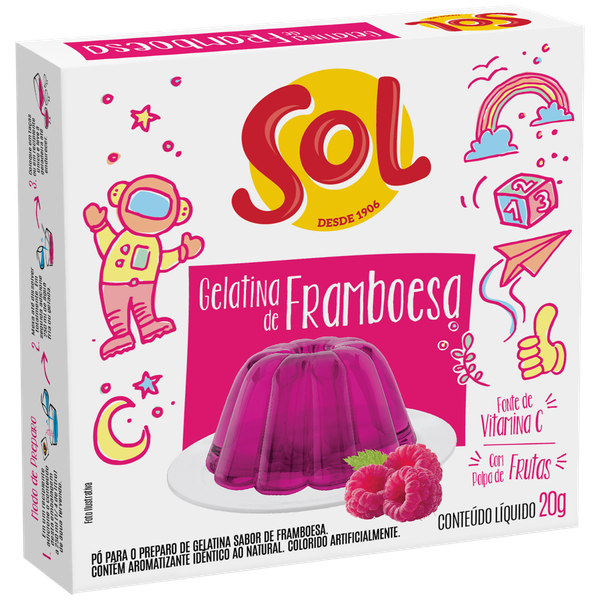 Gelatina Sol Framboesa 20g