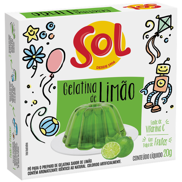 Gelatina Sol Limão 20g