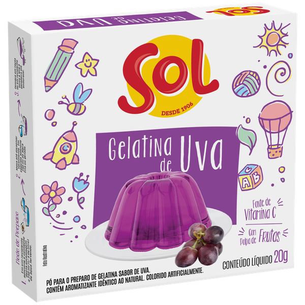 Gelatina Sol Uva 20g